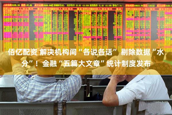 佰亿配资 解决机构间“各说各话” 剔除数据“水分”！金融“五篇大文章”统计制度发布