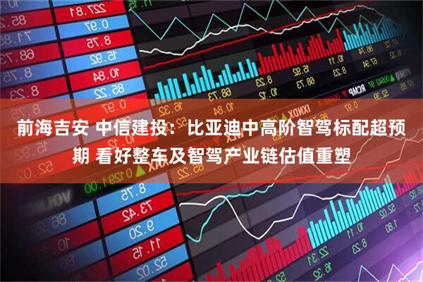 前海吉安 中信建投：比亚迪中高阶智驾标配超预期 看好整车及智驾产业链估值重塑