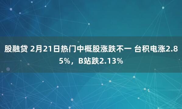 股融贷 2月21日热门中概股涨跌不一 台积电涨2.85%,B站跌2.13%