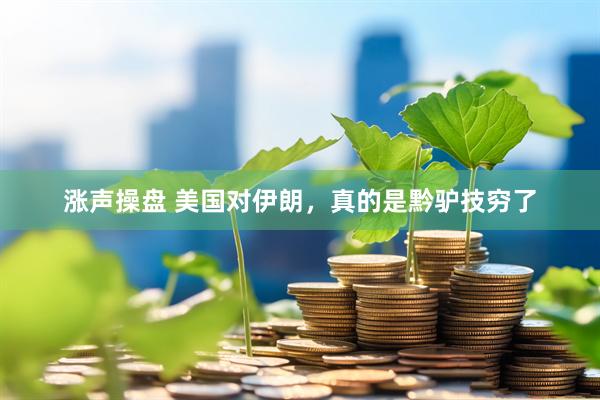 涨声操盘 美国对伊朗，真的是黔驴技穷了